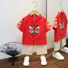 Completo Estivo da Ragazzo a Maniche Corte Stile Cinese per Bambini Hanbok Bello Completo Tang Cotone Lino Sezione Sottile di Abbigliamento Antico