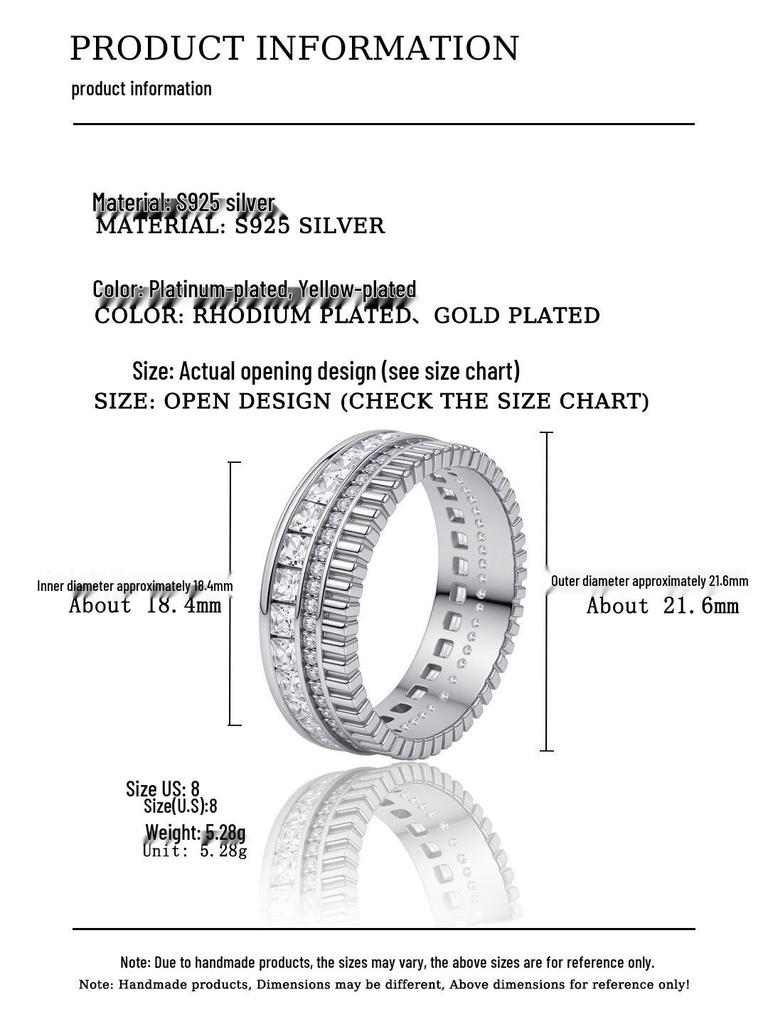 S925 Sterling Silver Double Row Ring - Japanese & Korean Hip-Hop Trend, Women’s Popular Style
