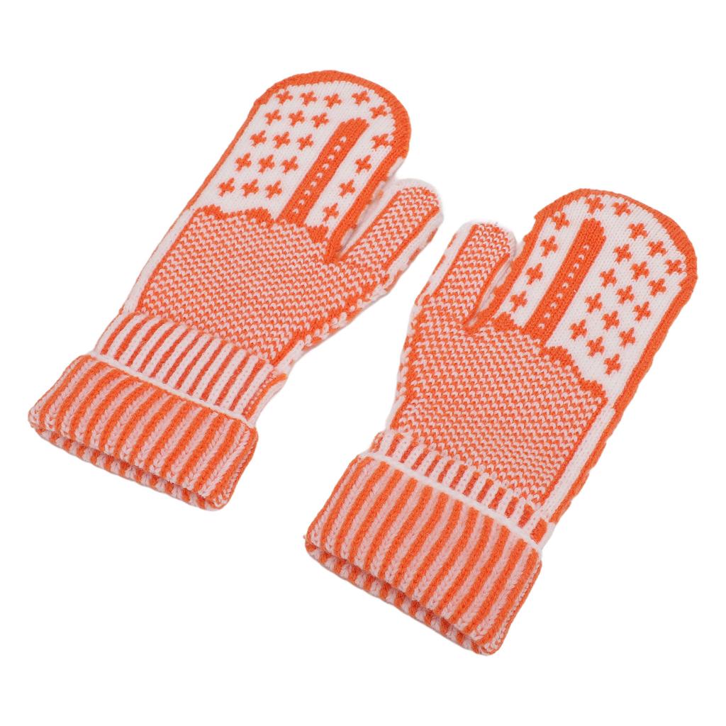 Funny Knitted Gloves, Thick Double Layer Warm Winter Mittens with   Middle Finger Design, for Adults Holiday Gifts and Outdoor Activities