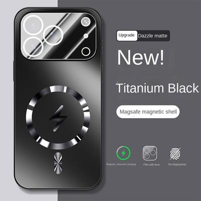 Per iPhone 17 Pro Max 17 17Pro Vetro Temperato Opaco Magnetico per Custodia Ricarica Wireless Magsafe Antiurto Copertura Morbida Rigida