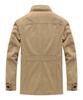 Men's Mid-Length Cotton Jacket - Spring/Autumn, Thin, Casual, Loose, Large Sizes, Dad Style.