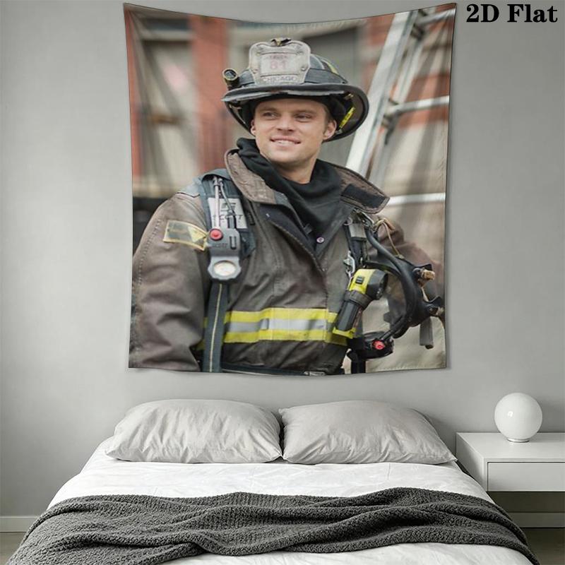 Chicago Fire Wall Tapestry Aesthetic Wall Hanging Printed Fabric Blanket Decorative Tapestries for Bedroom Living Room Home Decor