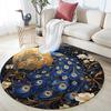 Moon Animals  Round Area Rug,Carpet Rug for Living Room Bedroom Sofa Playroom Decor,Non-slip Floor Mat