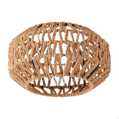 Handwoven Lampshade Paper Rope Lamp Shade, Light Fixture Accessories, Pendant Cover for Living