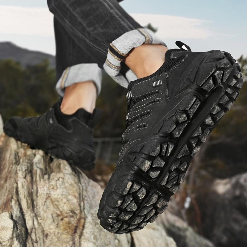 Zapatos de senderismo para hombre de estilo retro, resistentes, impermeables, con suela antideslizante, para viajes de montaña