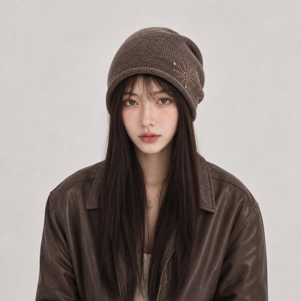 Fireworks Stacking Hat | Pop Wind Wash Sweet Cool Loose Face Small Cold Hat Baotou Hat Fashion Knitted Hat