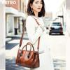 Borsa da Donna Retrò, Pelle Cerata Trendy e alla Moda, Nuovo Stile, Borsa a Mano, Borsa a Spalla, Borsa a Tracolla
