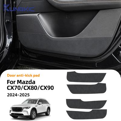 Dla Mazda CX70 CX80 CX90 CX-70 CX-80 CX-90 2024 2025 Zamszowa Naklejka Ochronna na Drzwi przed Kopnięciem Mata Wykończeniowa Wnętrza Akcesoria