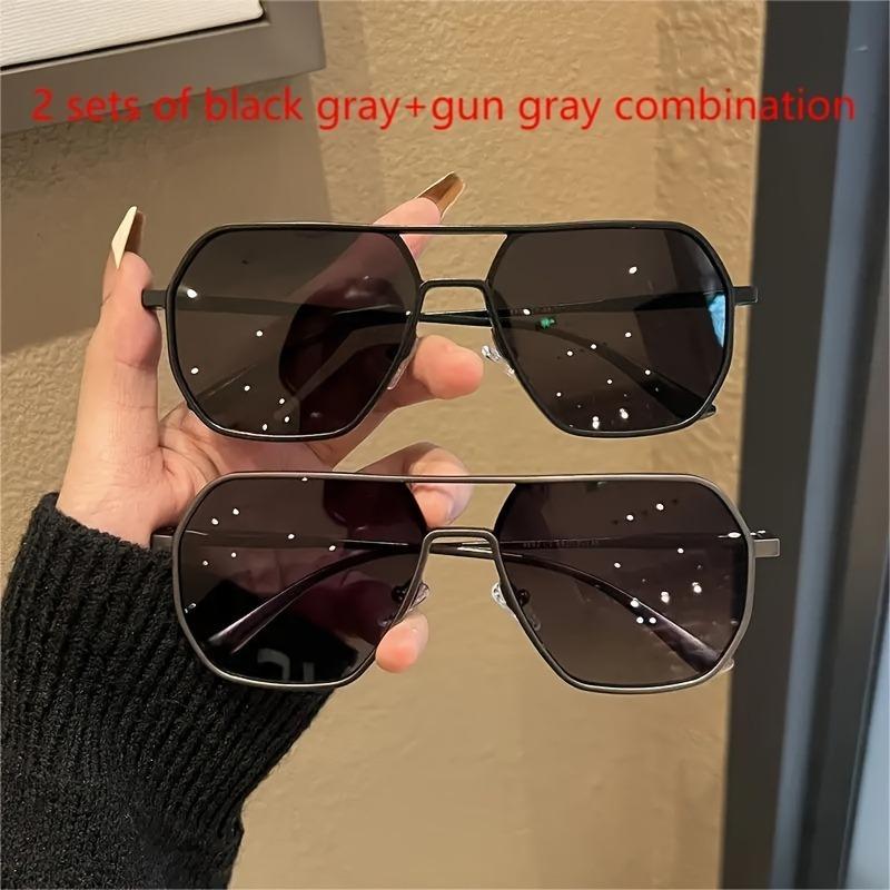 Square Polarized Pochromic Glasses Metal Frame for Men & Women Ideal for Driving