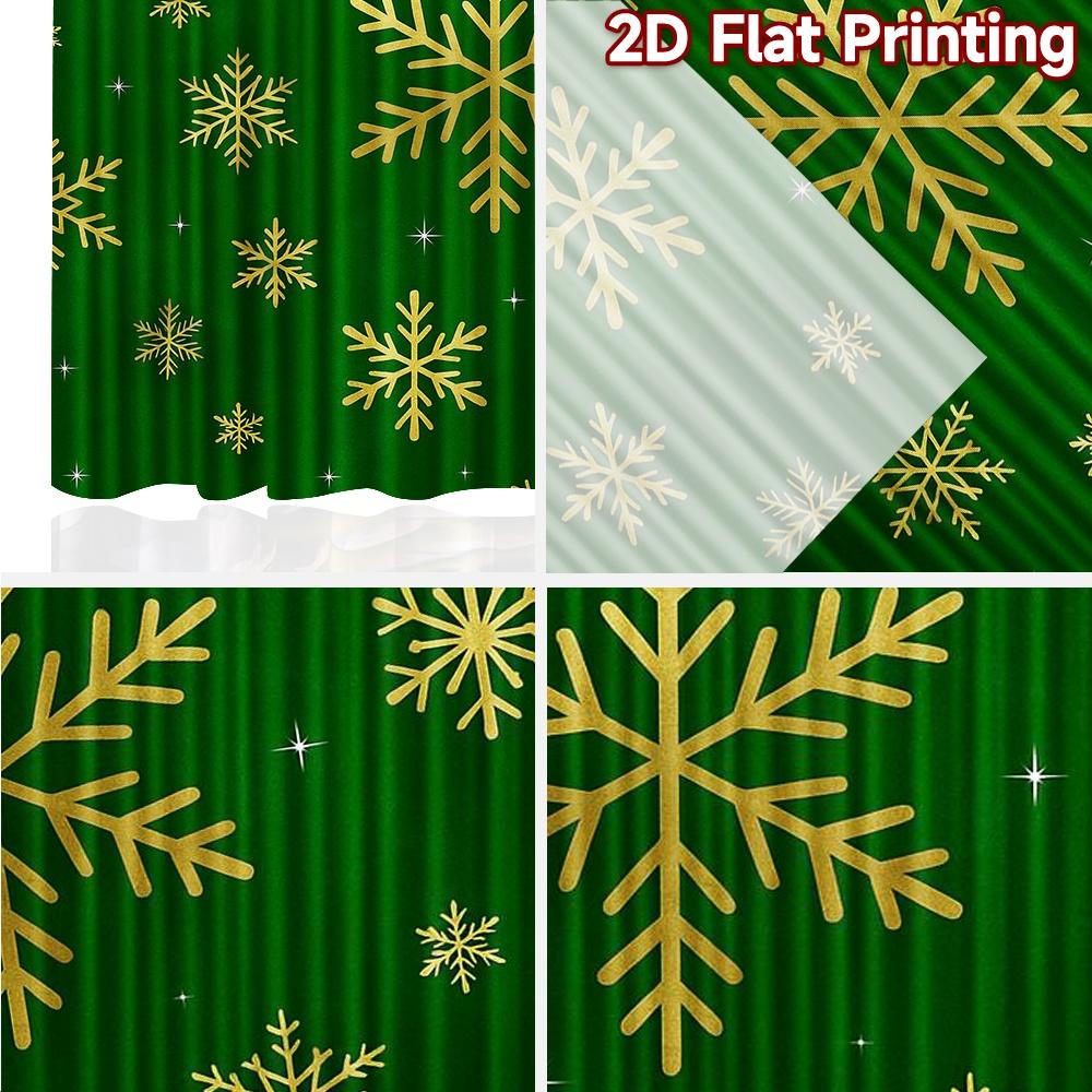 2 Stück, 2D-FLACHDRUCK Vorhänge (Ohne Stange) Festliche Freude Weihnachts-Festival Chic-Druck Vorhänge Vielseitig Langlebiges Polyester