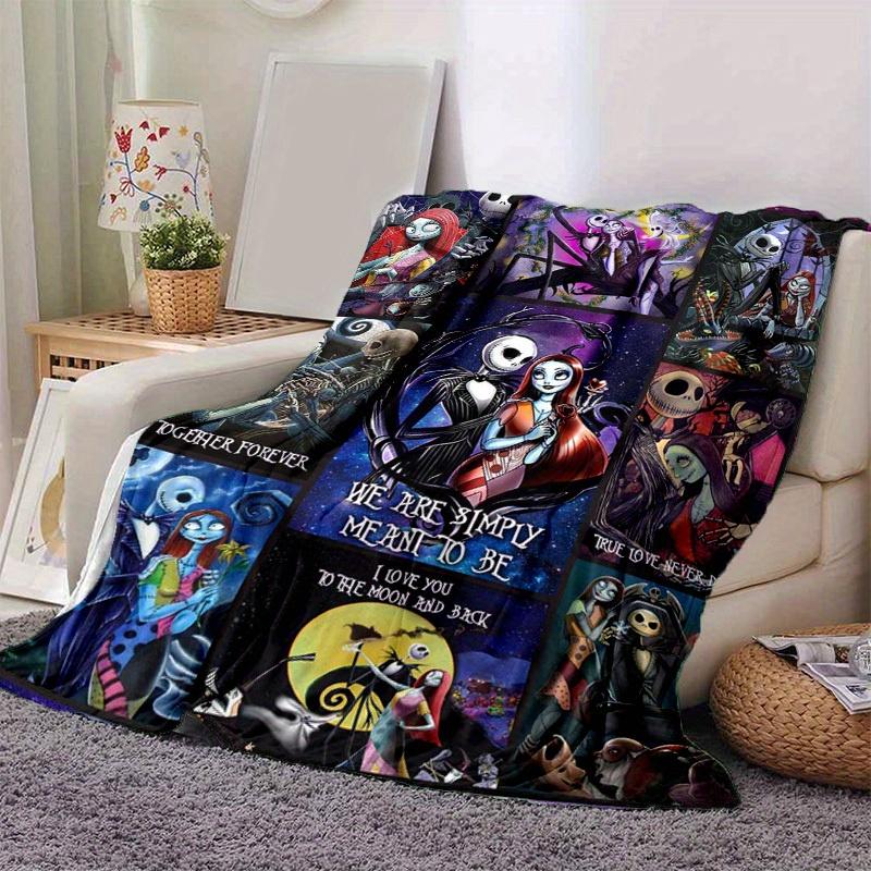 

1pc. Nightmare Before Christmas Jack & Sally Romantic Scene Blanket, Perfect for Home Decor, Gift Idea, Seasonal Decoration, Cozy Throw Blan 100x150cm