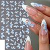 Xiaomi 2pcs Blue Lily Flower Nail Art Stickers Floral Petal Nail Decals 3D Stickers Spring Summer Manicure French Tip Nails Decorations