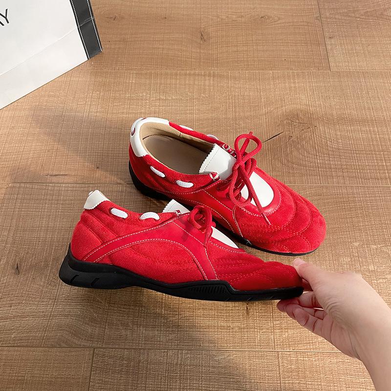 2025 spring new retro matte color matching design sense small man German training shoes women's Korean fashion casual sports shoes