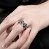 Vintage Rotatable Skull Men's Ring Skeleton Stainless Steel Spinner Rings Punk Finger Male Jewelry