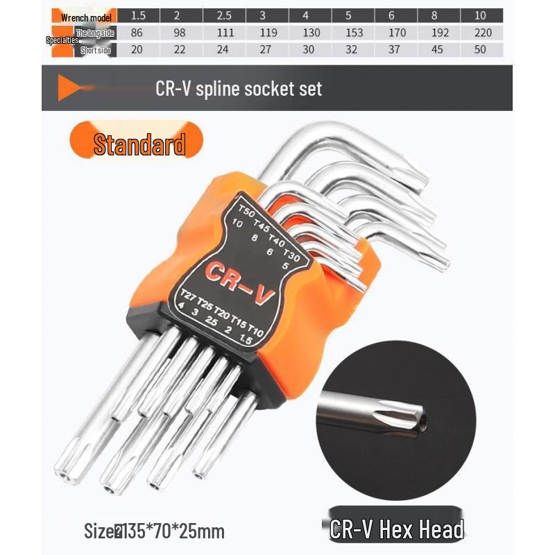 

Industrial-Grade Hex and Torx Screwdriver Set - Hex Key & Cross Recess Wrench Tools
