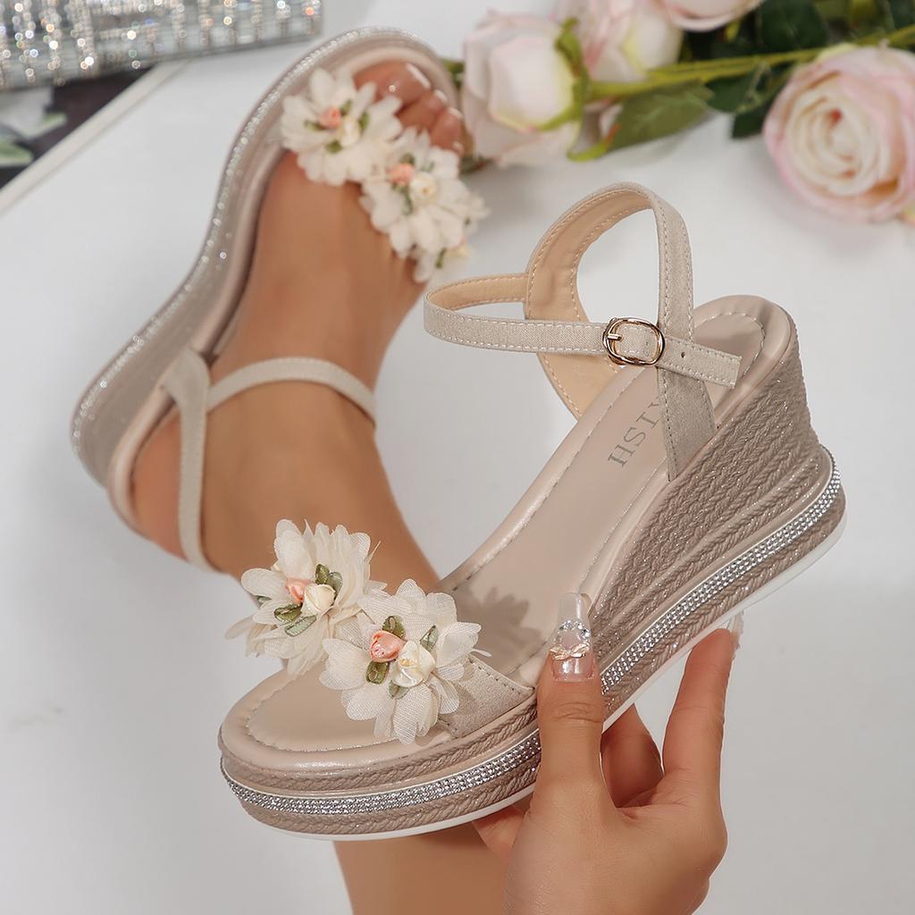 Fashion Women Wedge Sandals Flower Sexy Fashion Simple Waterproof Platform Sandals Women Fashion Outdoor Lightweight Shoes for Women