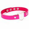 Four-Buckle Harajuku Punk PU Leather Peach Heart Necklace