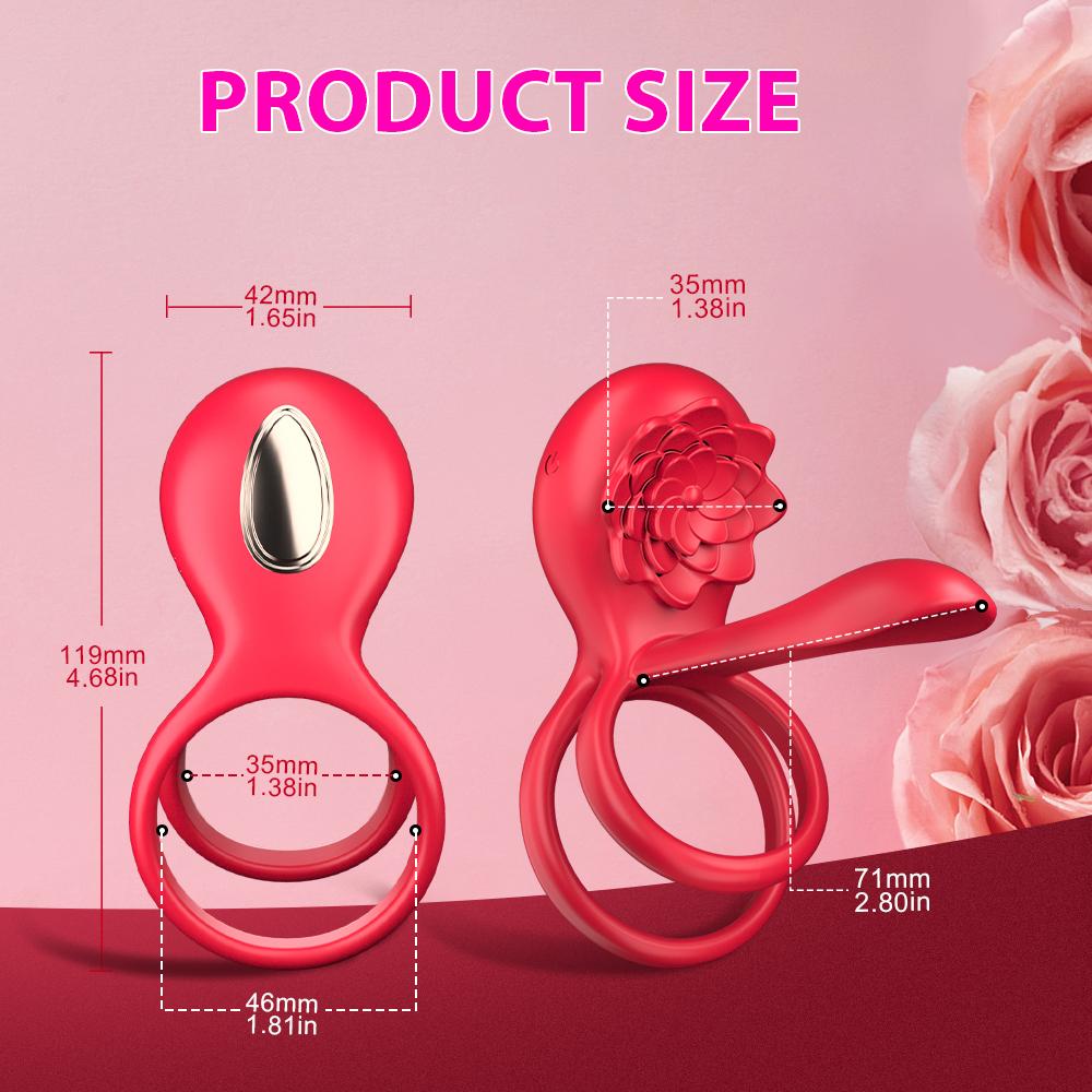 Penisring Vibrator Neun Frequenzen Doppelmotor Zwei-Punkt-Vibration Verzögerte Ejakulation Vergrößerte Erektion Sexspielzeug für Mann Paare