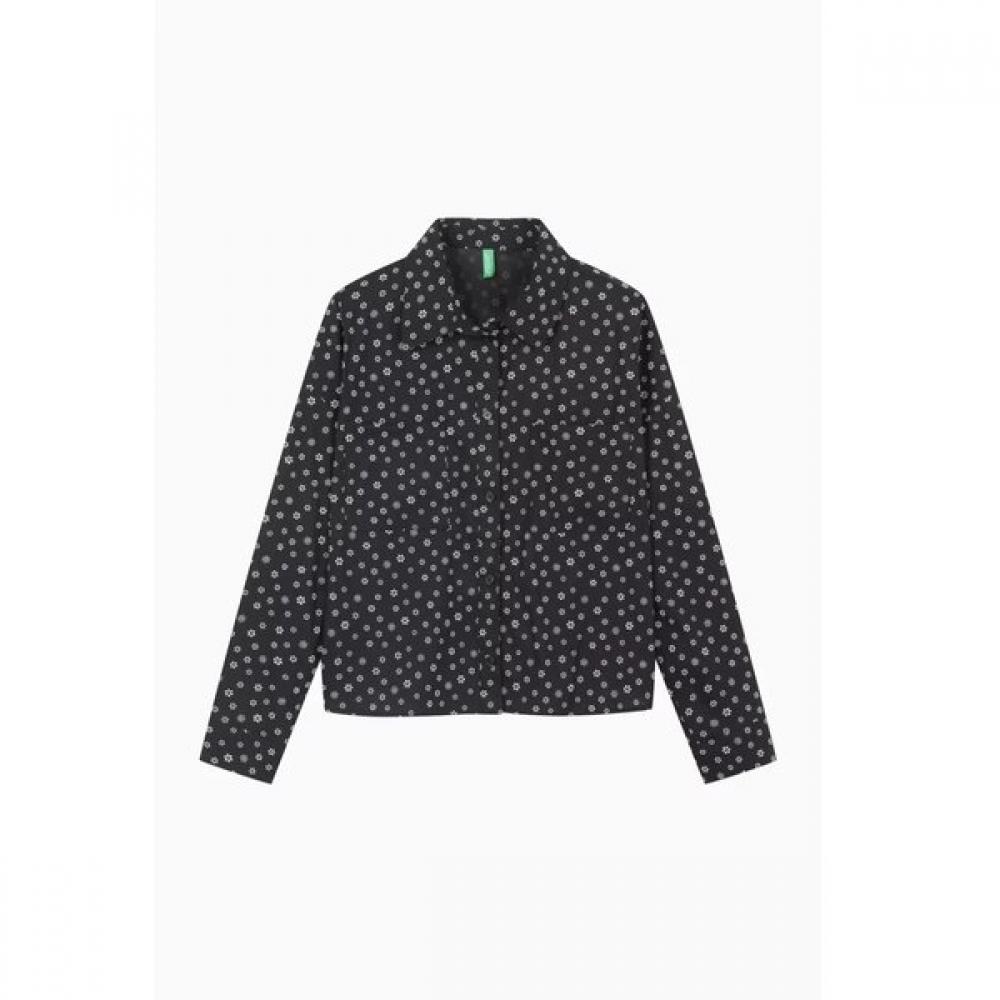 Benetton Women S Flower emboSSed Pattern blouSe Babl07611