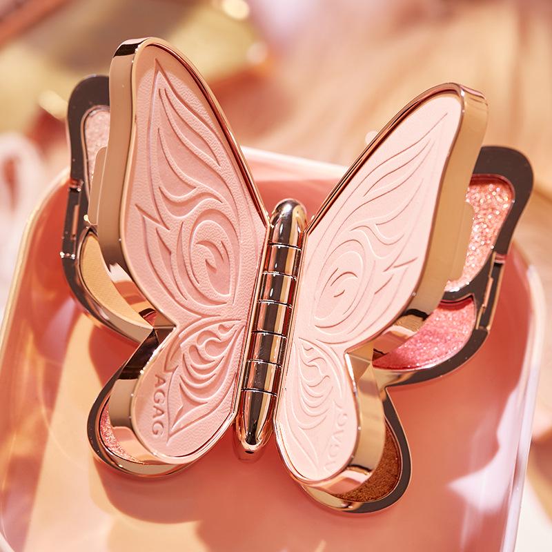AGAG Lucky Koi Butterfly Eyeshadow Palette: 6 Earth Tone Colors in Pearl, Glitter, Shimmer, and Matte Finishes for Beginners