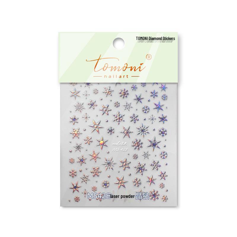 Tomoni Retro Snowflake Crystal Nail Stickers Collaboration MS428