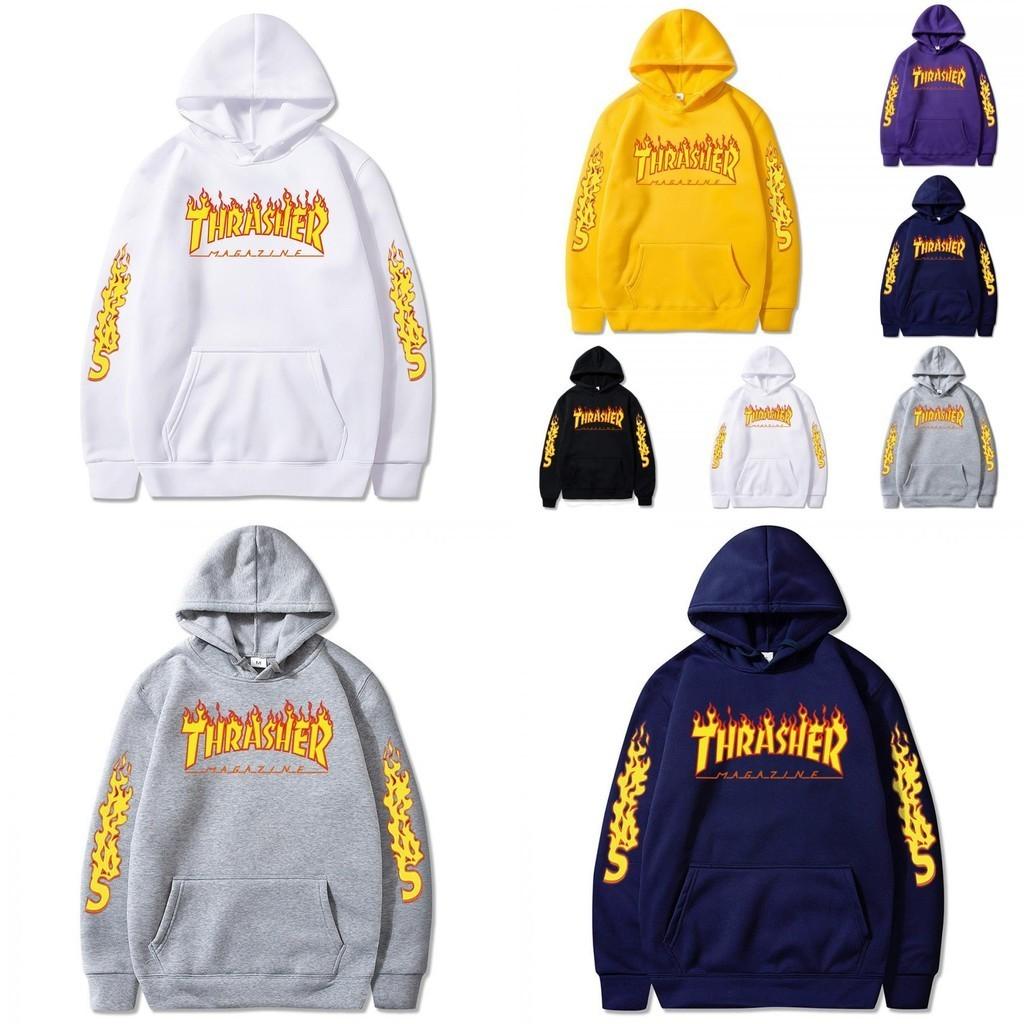 Felpa con cappuccio oversize stampa fiamme vestibilità larga casual per coppia