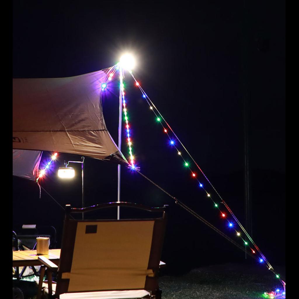 LED-Campingleuchte für den Außenbereich mit Hakenzelt-Ambiente-Lichterkette (8m) Tragbares wiederaufladbares Camp