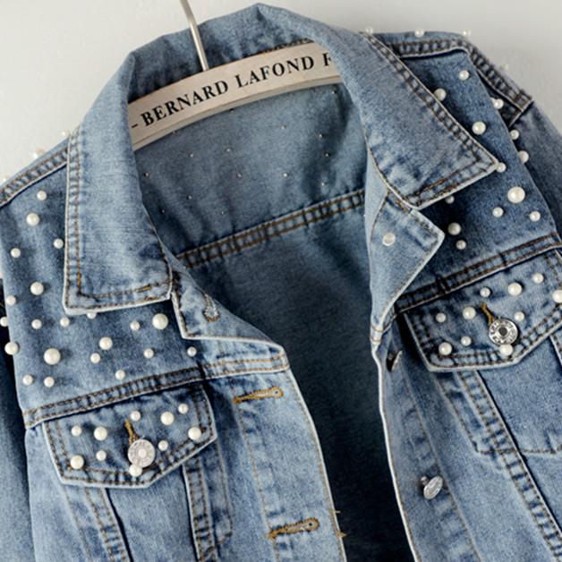 pearl denim jacket plus size