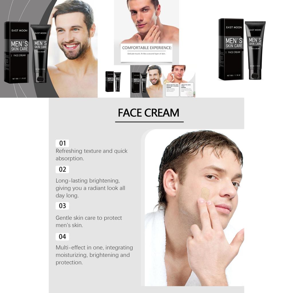 East Moon Men's Lightweight Moisturizing Cream For Radiant Glow And Hydration