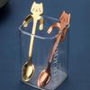 Stainless Steel Cute Cat Hanging Spoons Smooth Edge Lovely Design Fit For Coffee Tea Dessert Home Use