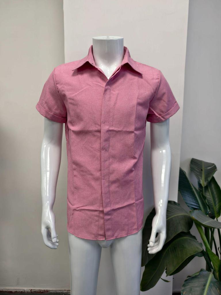 2025 Men's Plus Size Loose Cotton Linen Short-sleeve Solid Beach Shirt