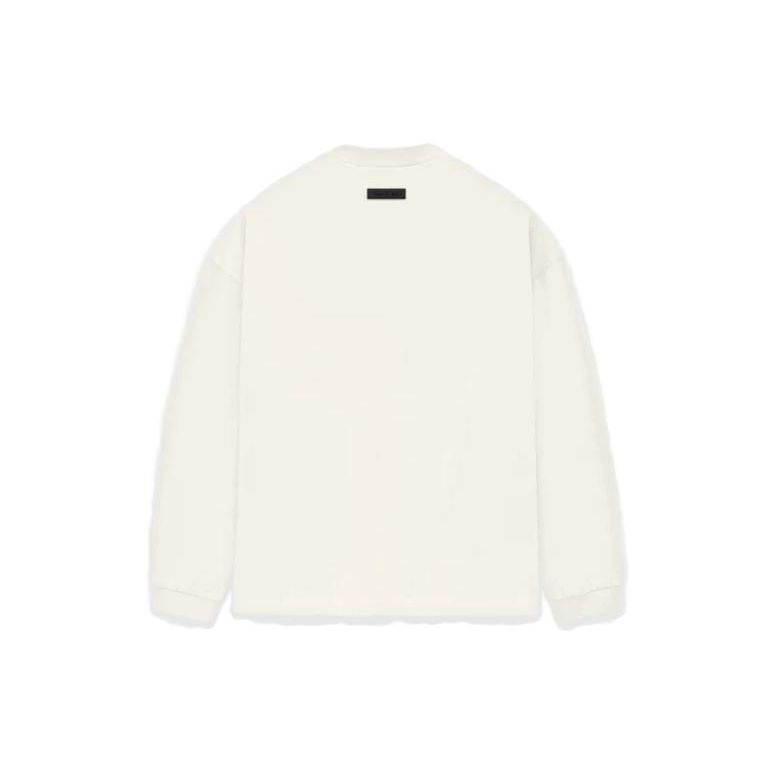 Fear of God Essentials Long-Sleeve Tee Cloud Dancer Men Tops Cream 125BT232011F