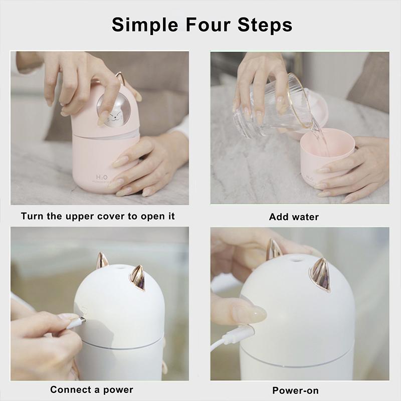 Mini Luftbefeuchter Mit Nachtlicht - Leise USB-Befeuchtung Für Zuhause & Büro