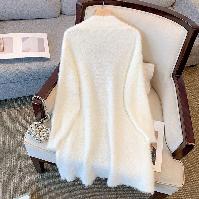 New Sweater Women Loose Wear Fashion White Dress