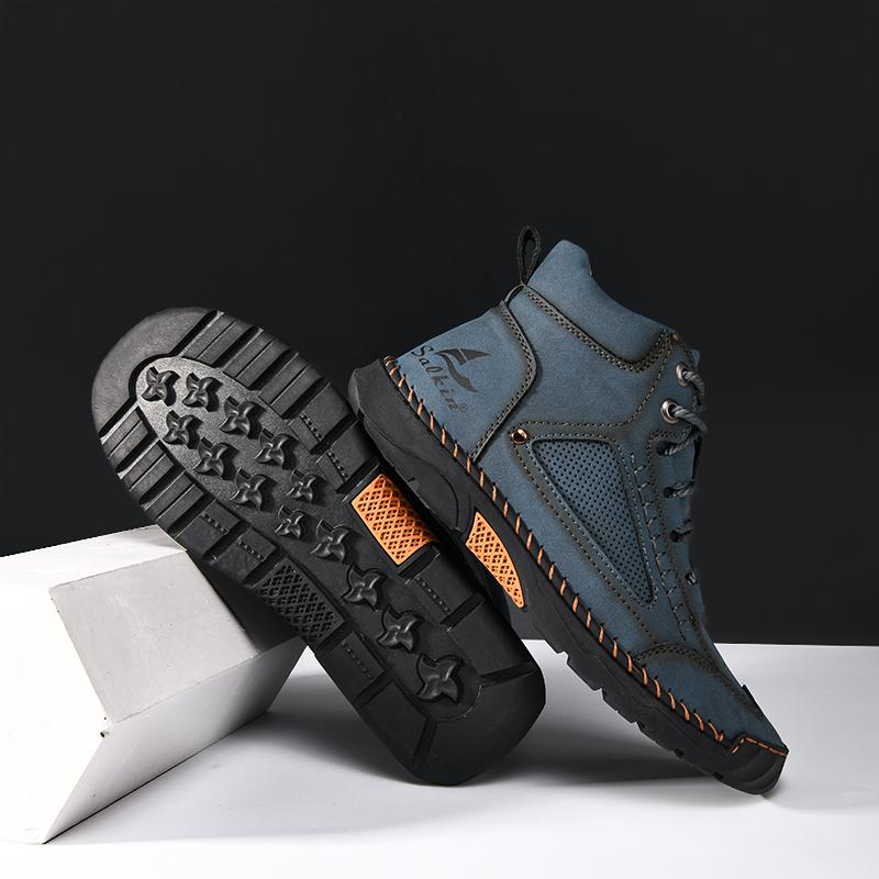 Handgemachte Spaltlederstiefel Herrenschuhe Bequeme Stiefeletten für Männer Freizeitschuhe Große Werkzeugschuhe