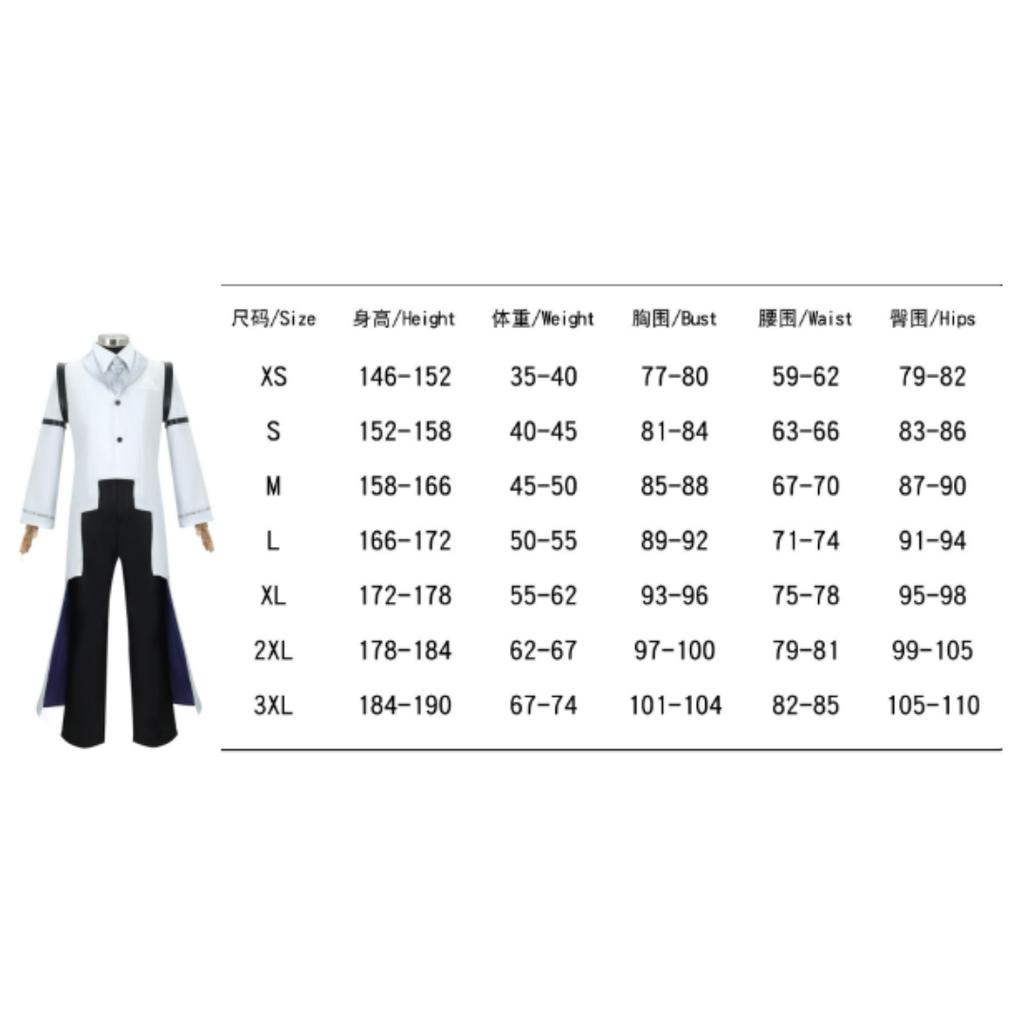Nikolai Gogol Cosplay Kostym Anime Bungou BSD Säsong 4 Nikolai Cosplay Kappa Mantel Uniform Kostym Peruk Halloween