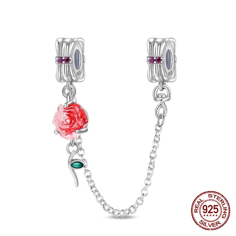 Original 100% 925 Silver Star Moon Safety Chain Fit 925 Original Bracelet & 3mm Bracelet DIY Jewelry Making Women Gift