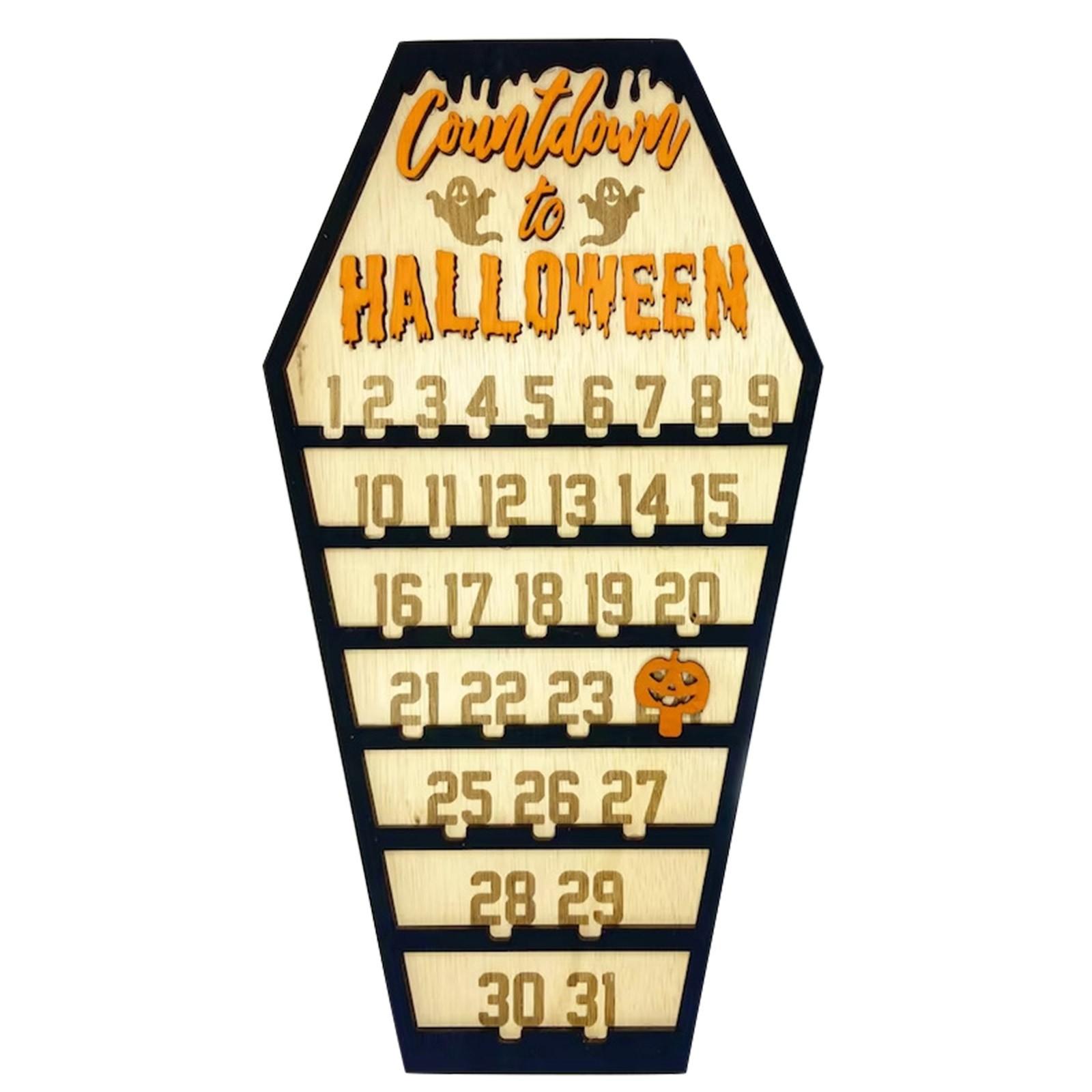 

Holiday Halloween Wooden Props Decoration Countdown Sign Countdown Calendar One Size