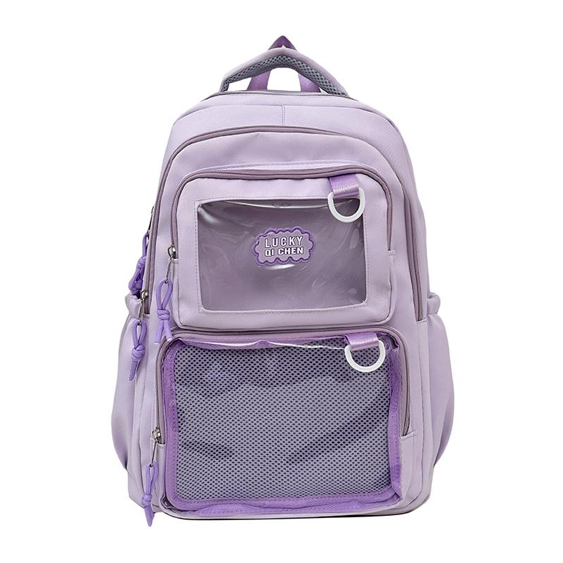 

Рюкзак у стилі каваї в японському стилі для дівчат, прозорий іта-бег, жіночий рюкзак великої місткості, модний шкільний рюкзак для студентів коледжу, JK фіолетовий