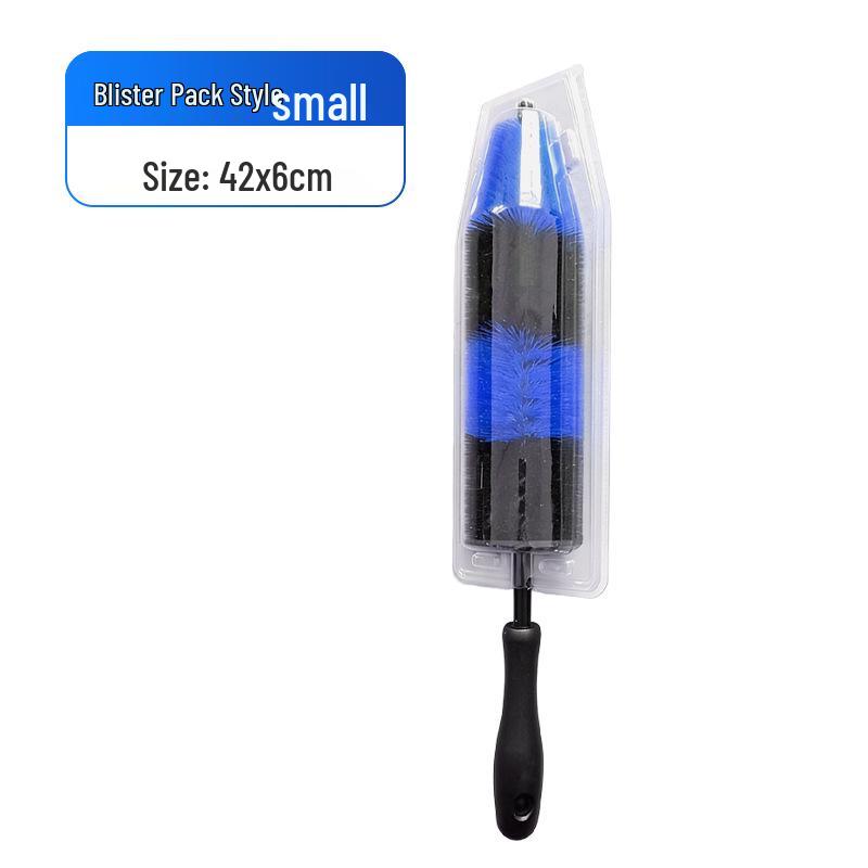 Long-Handled Bent Wheel & Tire Brush - Large Bristle Cleaning Tool for Car Wheels and Engine Interior