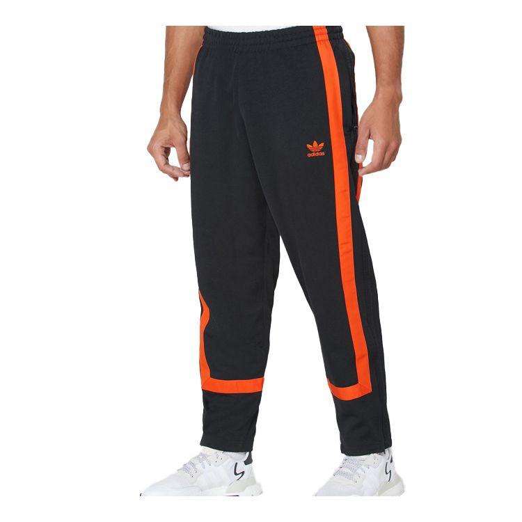 adidas Originals Mid-Waist Knit Sweatpants Men Bottoms Black Orange GK0654