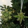 Green Snowflake Elk Ballet Girl Pendants Sparkle Powder Christmas Decorations  New Year