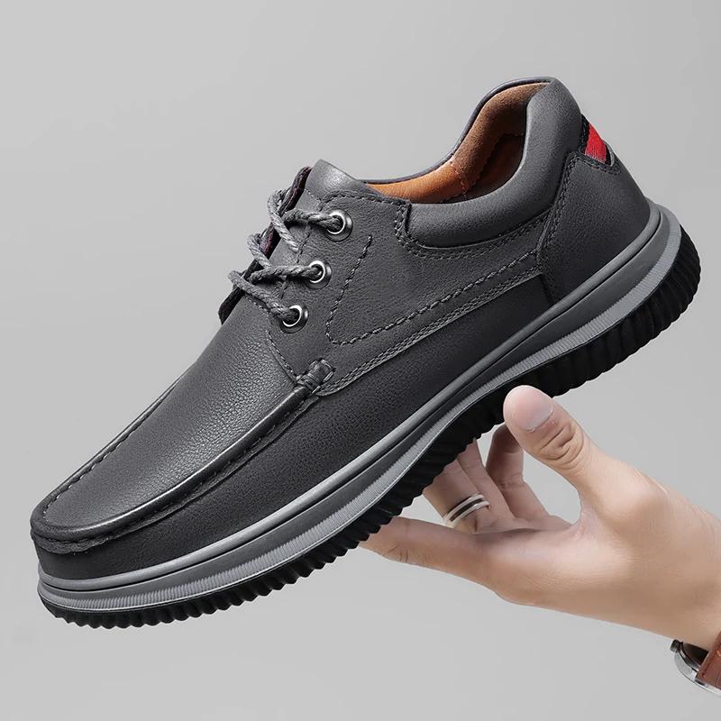 

Men genuine leather shoes cowhide men s shoes thick sole business casual male shoes high-quality formal shoe 44