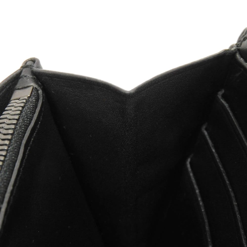 Used 11828 Itauba Scritto Long Zip Wallet 7940 Old Logo Black Zip Around Calligraphy Nero Grigio Men's from Japan