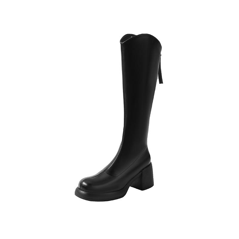 Knight boots women's autumn and winter new high boots but knee boots thick high heel temperament thin boots children