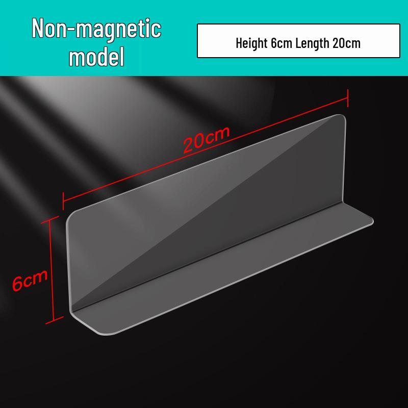 

Transparent L-Shaped Magnetic PVC Shelf Dividers for Supermarkets and Convenience Stores