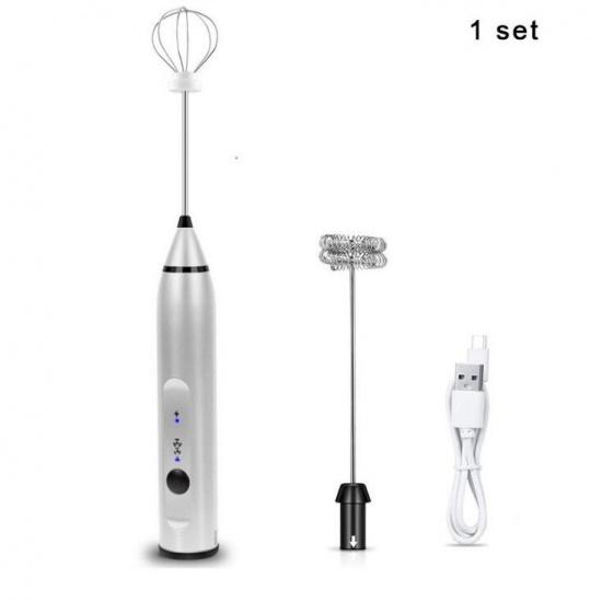 Vattentät Elektrisk Mjölkskummare 2 Vispar Hand Mjölkskummare Köksmixer För Kaffe Äggvisp Drycker