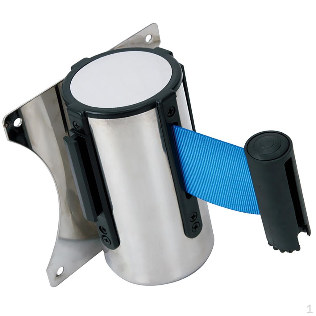 

2/3/5m Belt Stanchion Queue Wall Mount Retractable Ribbon 2m_Blue