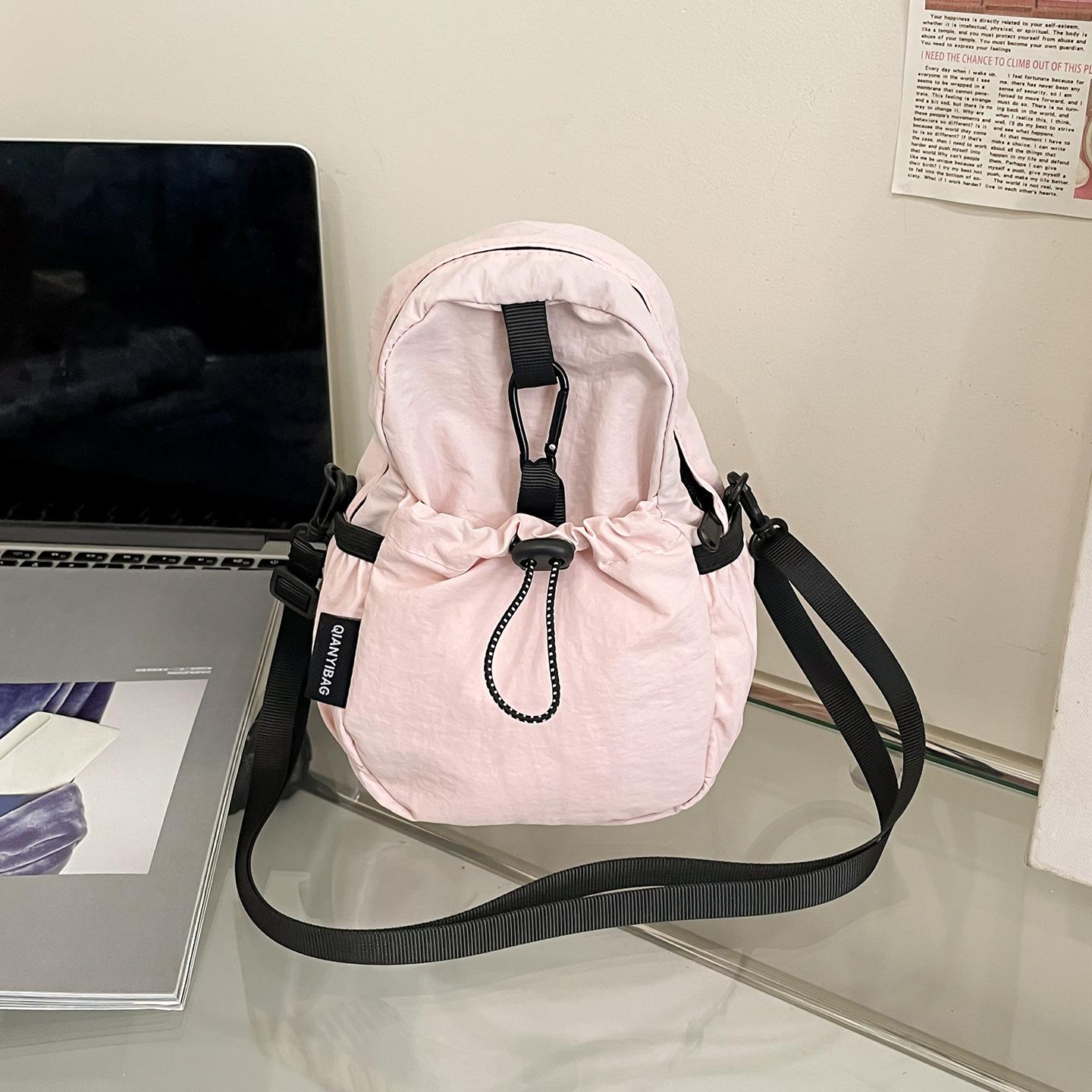 Mobile phone bag Crossbody woman outdoor travel folding lightweight waterproof compact lightweight nylon bag розовый