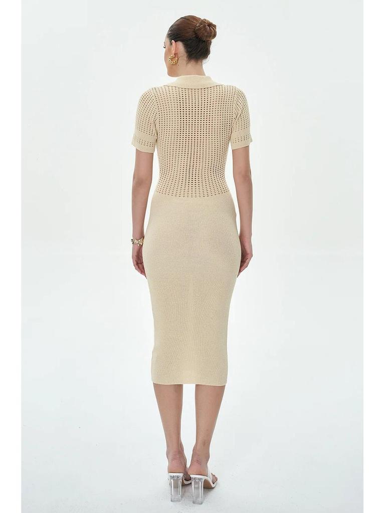 2024 Summer European & American Slim-Fit Jacquard Knitted High-Waisted Dress